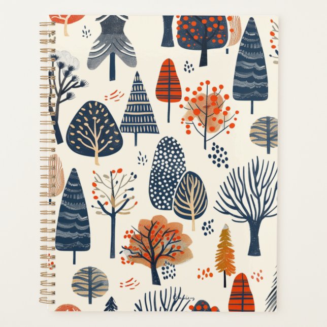 Agenda Padrão de Árvores Whimsical (Frente)