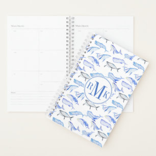 Agenda Padrão de Baleia Azul de Aquarela