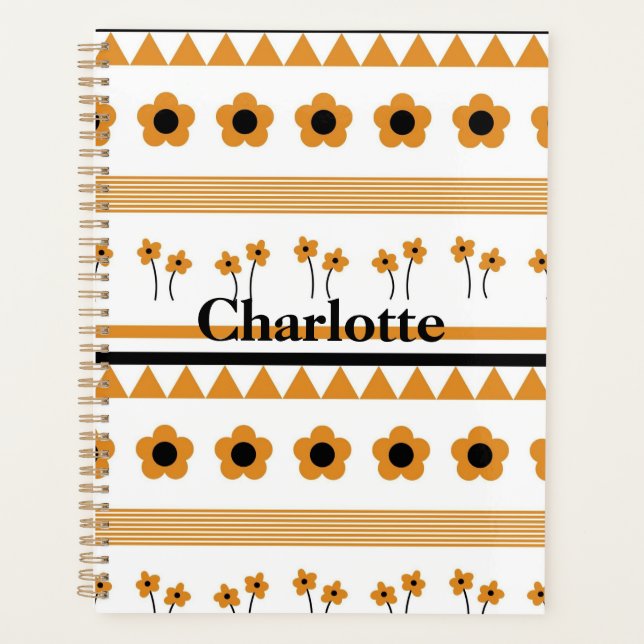 Agenda Padrão de Boho do Triângulo do Flor de Faixa de Bo (Frente)