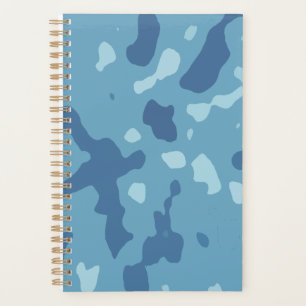 Agenda Padrão de Camuflagem Abstrato Azul Pastel
