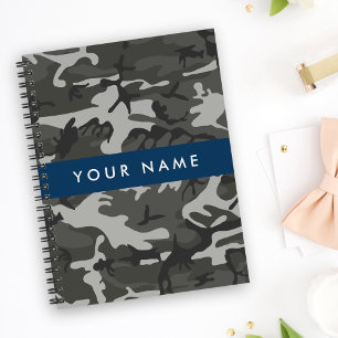 Agenda Padrão de Camuflagem Cinza, Seu nome, Personalizar