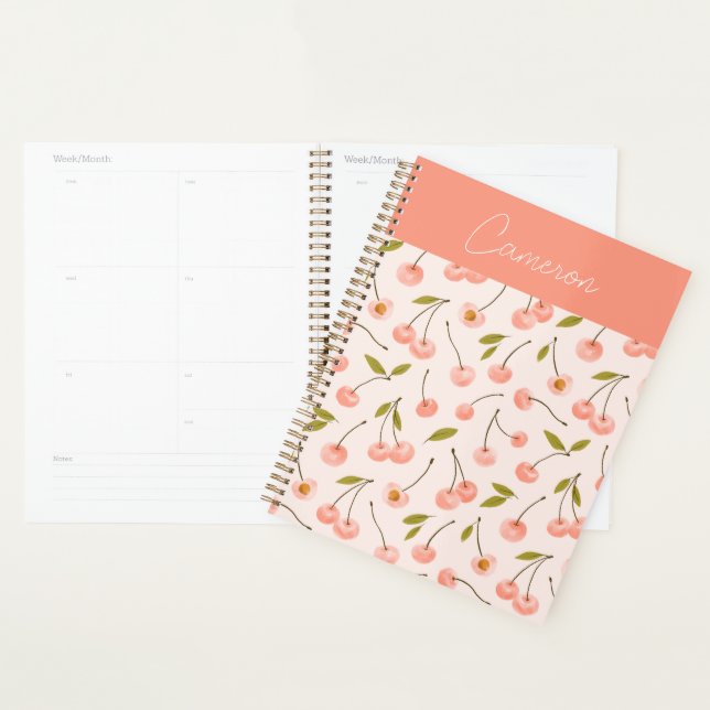 Agenda Padrão de Cereja de Aquarela (Exibição)