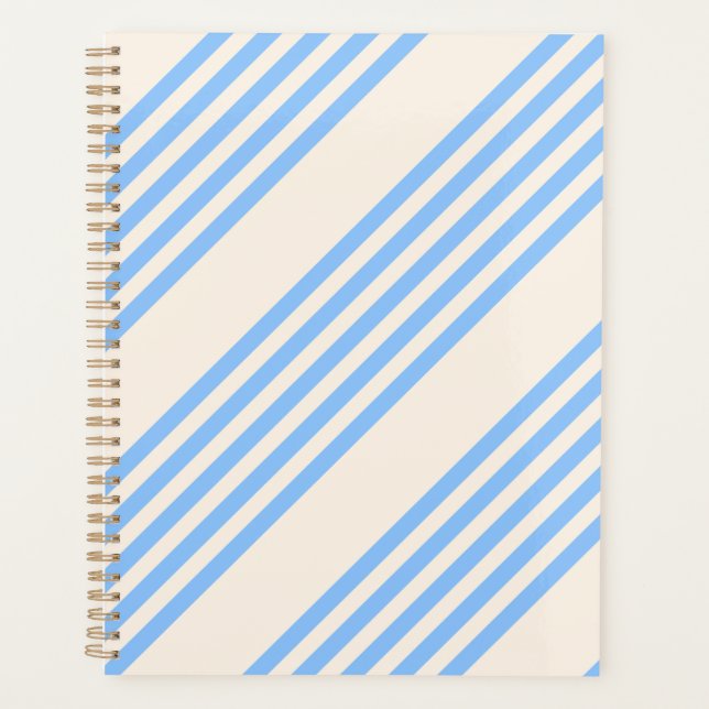 Agenda Padrão de cinco faixas azul e bege (Frente)