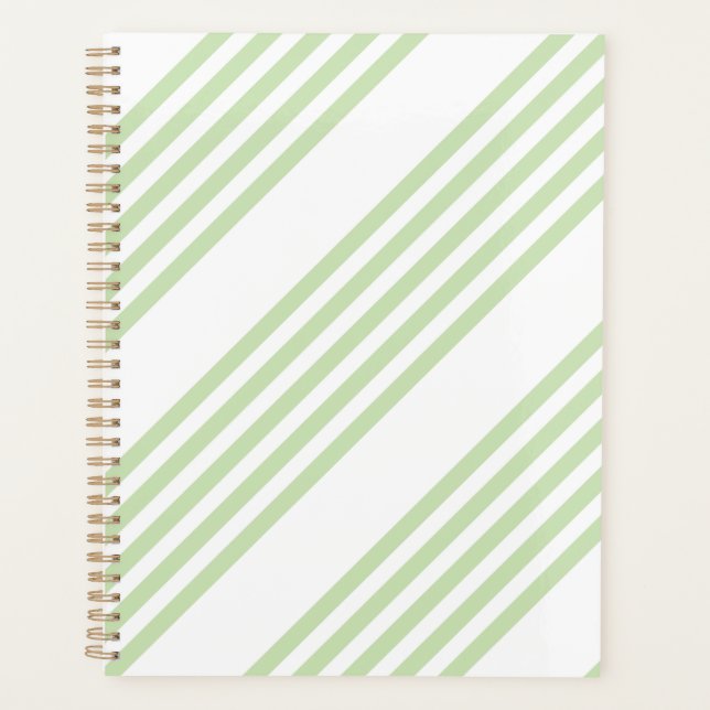 Agenda Padrão de cinco faixas verde-claro e branco (Frente)