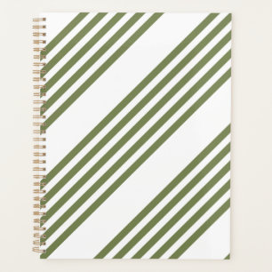 Agenda Padrão de cinco faixas verde-oliva e branco