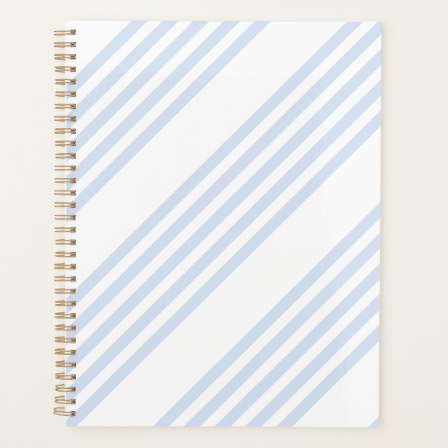 Agenda Padrão de cinco listras azul-claro e branco (Frente)