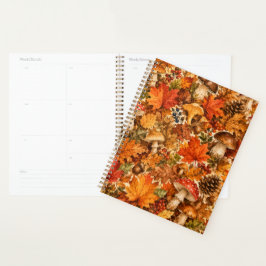 Agenda Padrão de Cogumelo da Floresta de Outono | Folhas 