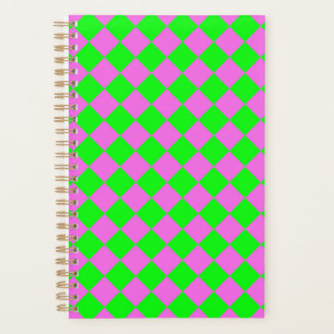 Agenda Padrão de Diamante do Verificador Verde Rosa