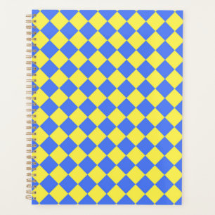 Agenda Padrão de diamante xadrez azul amarelo