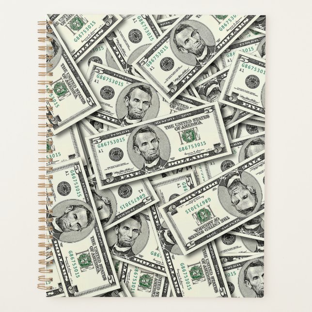 Agenda Padrão de dinheiro de nota de $5 (Frente)