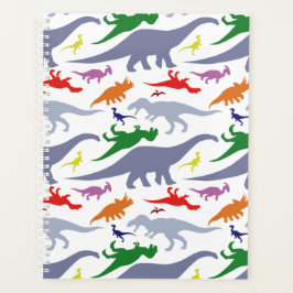 Agenda Padrão de Dinossauro Colorido (Leve)