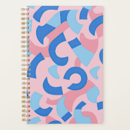 Agenda Padrão de Doodle Rosa e Azul