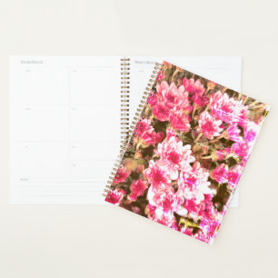 Agenda Padrão de Flor de Rosa – Design Botânico Suave