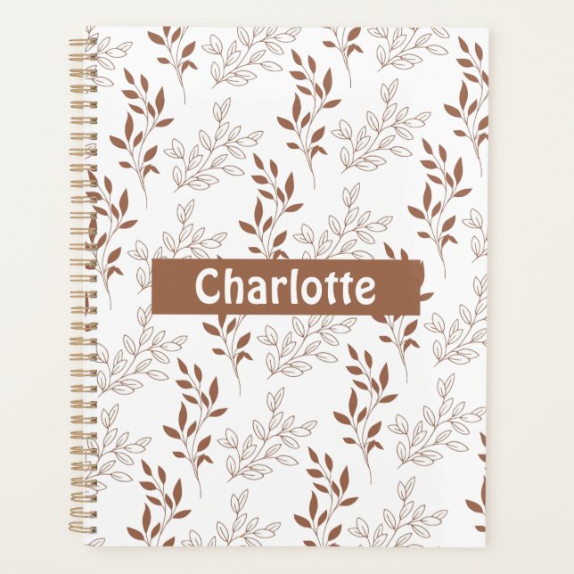 Agenda Padrão de Folha de Folha Vermelha Castanha (Frente)