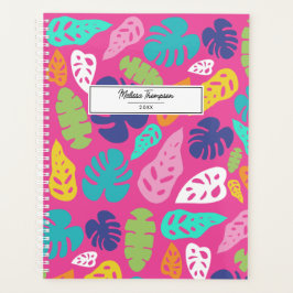 Agenda Padrão de Folhas Tropicais de Verão Brilhantes