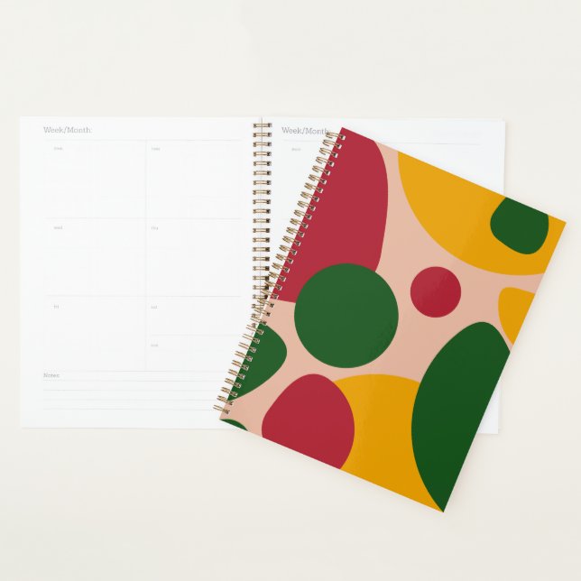 Agenda Padrão de Formas Abstratas Retro em Negrito  (Exibição)