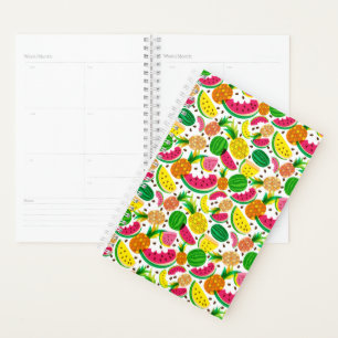 Agenda Padrão de Fruta tropical vermelho e amarelo