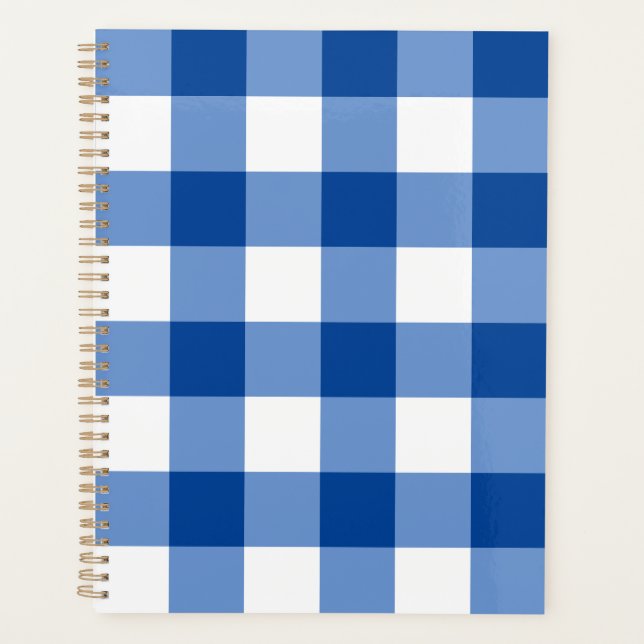Agenda Padrão de gingham azul (Frente)