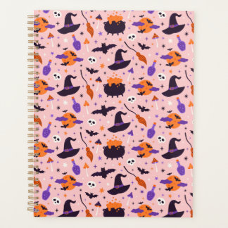 Agenda Padrão de Halloween Púrpura e rosa-claro
