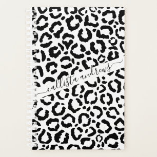 Agenda Padrão de Impressão do Animal Leopardo Branco Negr