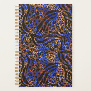 Agenda Padrão de impressão do leopardo e da zebra luxuoso