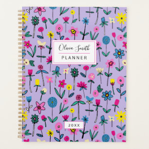 Agenda Padrão de Jardim de Flores de Lilás Personalizado