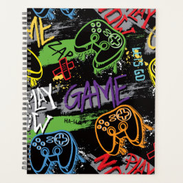Agenda Padrão de Jogo Neon Grafite