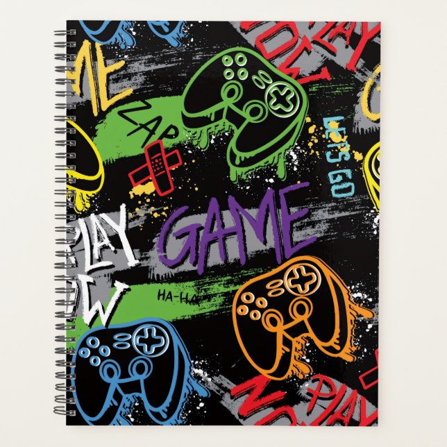 Agenda Padrão de Jogo Neon Grafite (Frente)