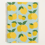 Agenda Padrão De Limão Fruta Retroativa Amarelo Em Verde<br><div class="desc">Impressão de Fruta de retrô - Padrão de limão - Amarelo em verde.</div>
