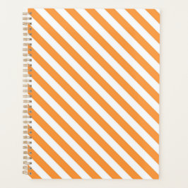 Agenda Padrão de listras diagonais laranja e branco