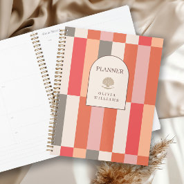 Agenda Padrão de Listras Femininas Elegantes Personalizad