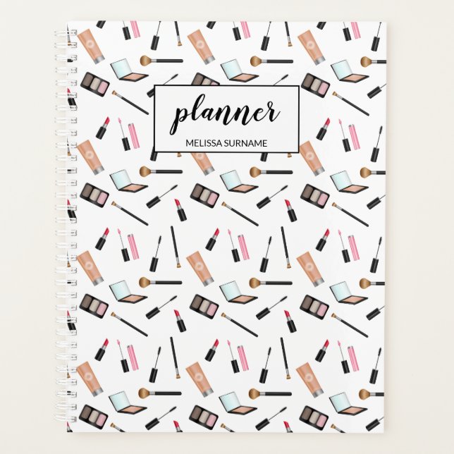 Agenda Padrão de Maquiagem Com Nome Personalizado (Frente)