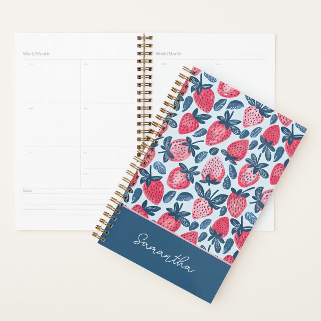 Agenda Padrão de Morango Personalizado Bonito (Exibição)