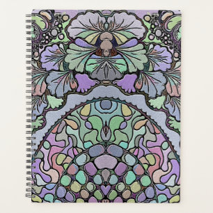 Agenda Padrão de mosaico de pansos abstrato púrpura flora