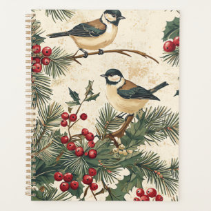 Agenda Padrão de Natal Rustic Bird and Poinsettia (8)