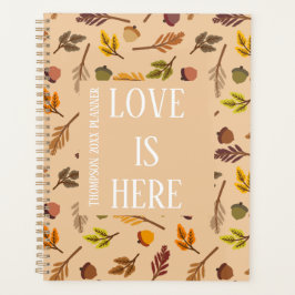 Agenda Padrão de outono personalizado moderno marrom chiq