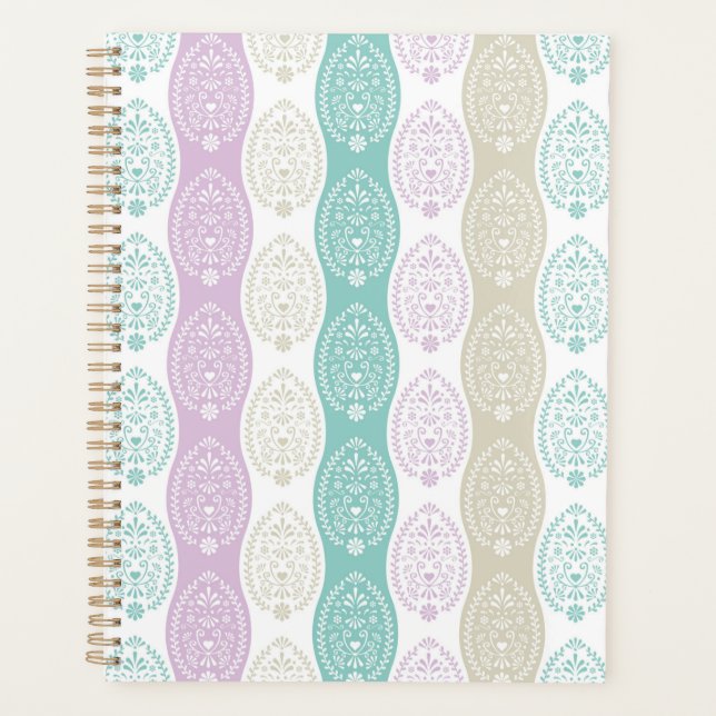 Agenda Padrão de Ovo de Páscoa de Pastel - Design de Feri (Frente)