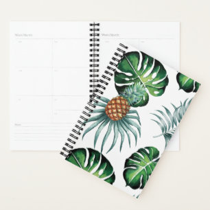 Agenda Padrão de Palmeira da Selva Tropical de Aquarela d