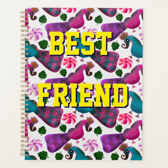 Agenda Padrão de pássaro personalizado e customizado (Frente)