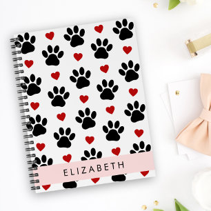 Agenda Padrão De Patas, Patas Negras, Corações Vermelhos,