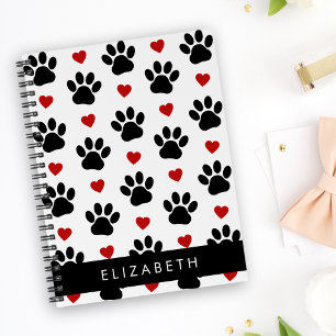 Agenda Padrão De Patas, Patas Negras, Corações Vermelhos,