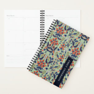 Agenda Padrão de Peacock Floral Clássico do Marinho Tea