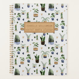 Agenda Padrão de planta em vaso personalizado Boho 