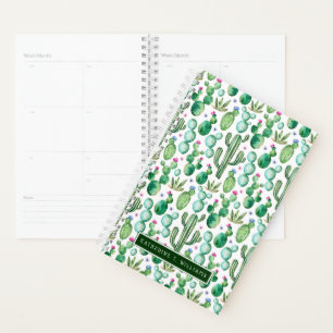 Agenda Padrão de Plantas de Cactus Watercolor