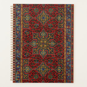 Agenda Padrão de Tapete Persa Vintage Vermelho Azul Arabe