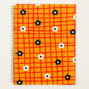 Agenda Padrão de Verificação Vermelho Laranja Flor