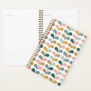 Agenda Padrão de Videira Pétalas Florais Azul Rosa & Amar