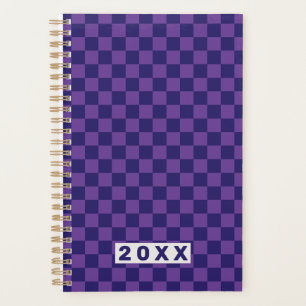 Agenda Padrão de Xadrez Azul Roxo