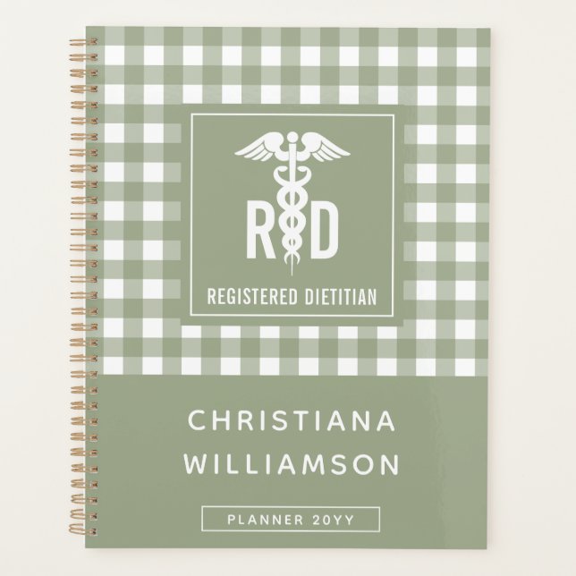 Agenda Padrão de Xadrez Dietitiana Personalizada de RD Re (Frente)
