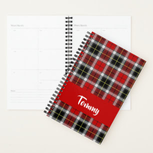 Agenda Padrão de xadrez vermelha do nome personalizado